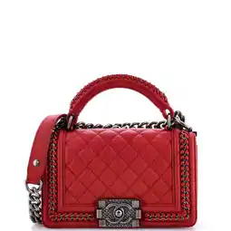 Walmart Pre-Owned Chain Handle Boy Flap Bag Quilted Calfskin Small by Rebag offer