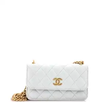 Walmart Pre-Owned Sweet Camellia Wallet on Chain Quilted Lambskin By Rebag offer