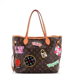 Walmart Pre-Owned Neverfull NM Tote Limited Edition Patches Monogram Canvas MM By Rebag offer