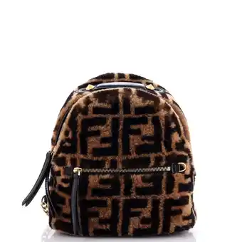 Walmart Pre-Owned Zip Backpack Zucca Shearling Mini By Rebag offer