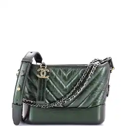 Walmart Pre-Owned Gabrielle Hobo Chevron Metallic Aged Calfskin Small By Rebag offer