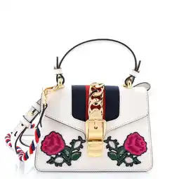 Walmart Pre-Owned Sylvie Top Handle Bag Embroidered Leather Mini By Rebag offer