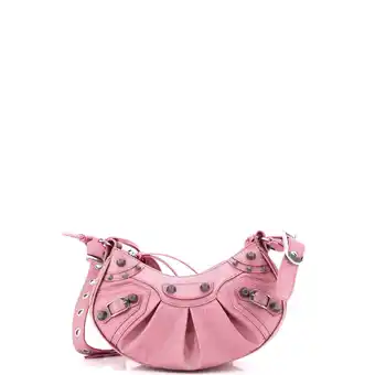Walmart Pre-Owned Le Cagole Giant Studs Shoulder Bag Glitter Leather XS By Rebag offer