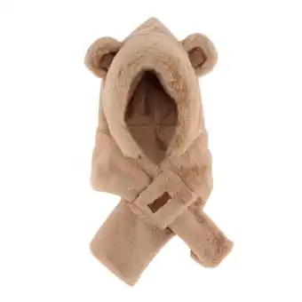 Walmart Milageto Womens Hooded Scarf 2 in 1 Soft Neck Scarf Headgear Beanie Windproof Casual Long Brown offer