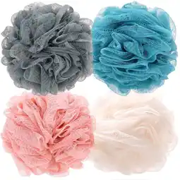 Walmart Okaka Loofah Bath Sponge Exfoliating Body Sponge Shower Puffs Soft Assorted Color Big 4 Pack offer