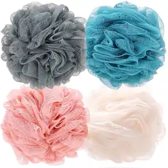 Walmart Okaka Loofah Bath Sponge Exfoliating Body Sponge Shower Puffs Soft Assorted Color Big 4 Pack offer
