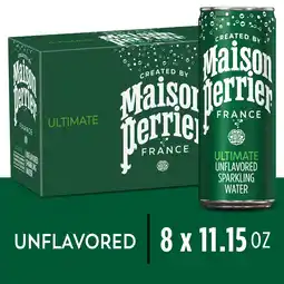 Walmart Maison Perrier Unflavored Ultimate Sparkling Water, 11.15 fl oz, 8 Pack Cans offer