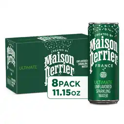 Walmart Maison Perrier Unflavored Ultimate Sparkling Water, 11.15 fl oz, 8 Pack Cans offer