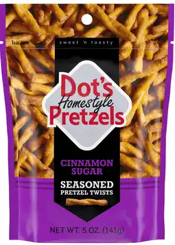 Walmart Dot's Homestyle Pretzels Cinnamon Sugar Seasoned Pretzel Twists, 5 oz offer