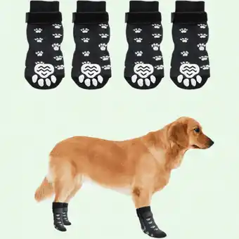Walmart Anti-Slip Dog Socks with Adjustable Straps for Indoor Hardwood Floors, White Paw (L) offer