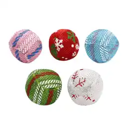 Walmart 10pcs Christmas Pet Cat Toy Patch Ball Toy Kitten Teaser Biter for Pet Cat Kitten (Random Color) offer