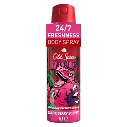 Walmart Old Spice Aluminum Free Deodorant for Men, Body Spray, Raptorstrike, Dark Berry Scent, 5.1oz offer
