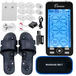 Walmart TechCare 24 Modes Adjustable Electric Pulse Full Body Massager w/ Belt and Slippers, 3 Piece offer