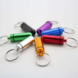 Walmart 1pcs Portable WaterProof Mini Aluminum Keychain Pill Box Bottle Case Holder offer