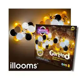 Walmart illooms Gold, Black and Confetti LED Balloons Garland Kit 40 Pack offer