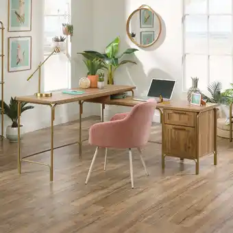 Walmart Sauder Coral Cape L-Shaped Desk, Sindoori Mango Finish offer