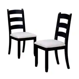 Walmart Better Homes & Gardens Granary Modern Farmhouse Ladderback Dining Chairs, Set of 2, Charcoal offer