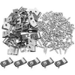 Walmart 200 Pcs Wire Fence Clamp Heavy Duty Fencing Mounting Clips Wire Cage Buckle Clips with Screws offer