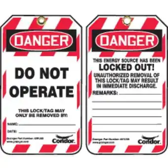 Walmart Condor Lockout Tag,3-1/4 in. W,PK25 48RU08 offer