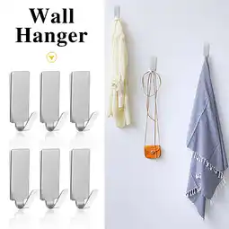 Walmart ViYW Self-Adhesive Household Stainless Steel Wall Hook Hook Hanger Key Hanger Rack offer