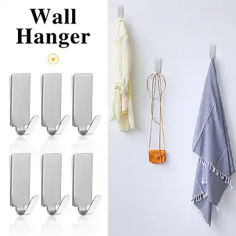 Walmart ViYW Self-Adhesive Household Stainless Steel Wall Hook Hook Hanger Key Hanger Rack offer