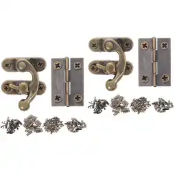 Walmart 2 Sets Buckle Jewelry Boxes Cabinet Hinges Drawer Hinges Swing Arm Latch Antique Hasps Mini Hinges offer