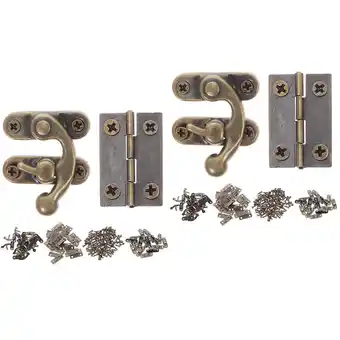 Walmart 2 Sets Buckle Jewelry Boxes Cabinet Hinges Drawer Hinges Swing Arm Latch Antique Hasps Mini Hinges offer