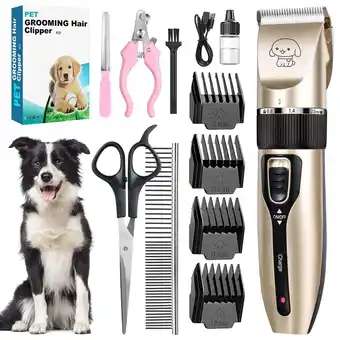 Walmart Cordless Dog Grooming Kit, Dog Clippers, Professional Quiet Electric Pets Hair Trimmers offer
