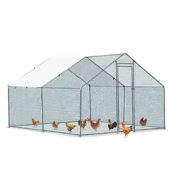 Walmart Ktaxon Chicken Coop,10' x 10' Chicken Cage House Metal Hen Run House Waterproof Rabbits Habitat Cage offer