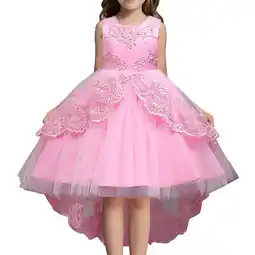 Walmart WAYUTE Children Solid Color Lace Sleeveless Knee Length Wedding Dress offer