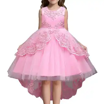 Walmart WAYUTE Children Solid Color Lace Sleeveless Knee Length Wedding Dress offer