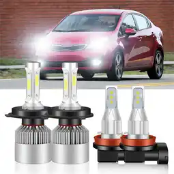Walmart For 2005-2008 Kia Sportage Headlights 9003/H4 LED High and Low Beam H11/H8 Fog lights 4pc offer