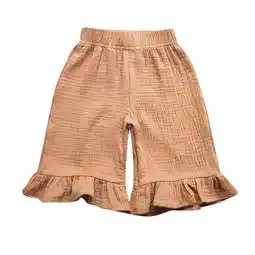 Walmart WAYUTE Child Ruffled Girls Double Breathable Capri Pants Trousers / Beige / 18-24 Months offer