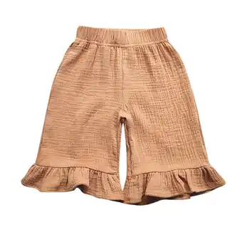 Walmart WAYUTE Child Ruffled Girls Double Breathable Capri Pants Trousers / Beige / 18-24 Months offer