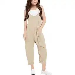 Walmart WAYUTE Child Girls Fashion Casual Jumpsuit Onesie Daily Solid Color Loose Casual Romper With Pocket offer