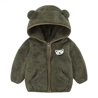 Walmart TOOYOU Boys Coats Baby Bear Ears Hooded Zipper Jacket Warm Winter Outwear 18-24 Months offer