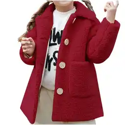 Walmart ZyeKqe Toddler Baby Girls Long Coat Kids Winter Fuzzy Fleece Jacket Button down Thicken Warm Outwear offer