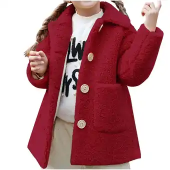 Walmart ZyeKqe Toddler Baby Girls Long Coat Kids Winter Fuzzy Fleece Jacket Button down Thicken Warm Outwear offer