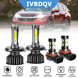 Walmart For Honda CR-V 2002-2004 LED Headlights Combo H4 High/Low Beam + H11 Fog Light Conversion Kit 4Pcs offer