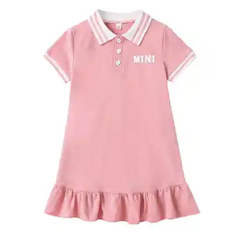 Walmart WAYUTE Child Girls Summer Style Lapel Letter Print College Style Lace Fashion Cute Dress offer