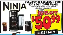 Ollie's NINJA DUALBREW XL GROUNDS & PODS HOT & ICED COFFEE MAKER offer