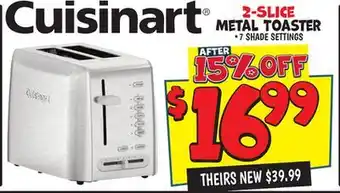 Ollie's Cuisinart 2-Slice Metal Toaster offer