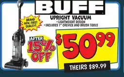 Ollie's BUFF Upright Vacuum offer