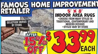 Ollie's 5' X 8' INDOOR AREA RUGS offer