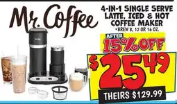 Ollie's Mr Coffee 4-in-1 Single Serve Latte, Iced & Hot Coffee Maker offer