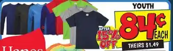 Ollie's HANES YOUTH SHIRT offer