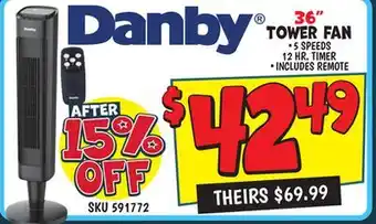 Ollie's DANBY 36 TOWER FAN offer