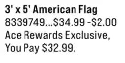 Ace Hardware 3' x 5' American Flag offer