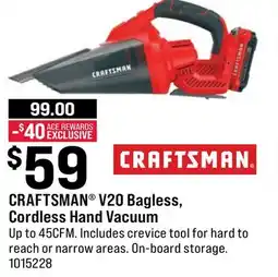 Ace Hardware CRAFTSMAN V20 Bagless, Cordless Hand Vacuum offer