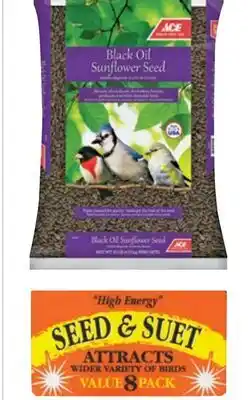 Ace Hardware C&S High Energy Bird Suet 8/Pk. or Ace 10 Lb. Black Oil Sunflower Seed offer